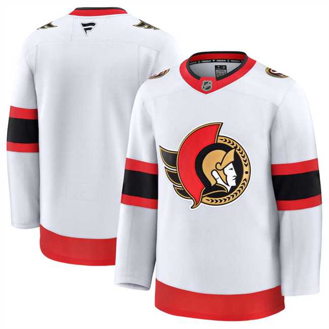 Mens Ottawa Senators Blank White 2024-25 Away Stitched Hockey Jersey Dzhi